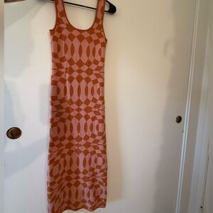Rhythm Orange Geometric Maxi Dress